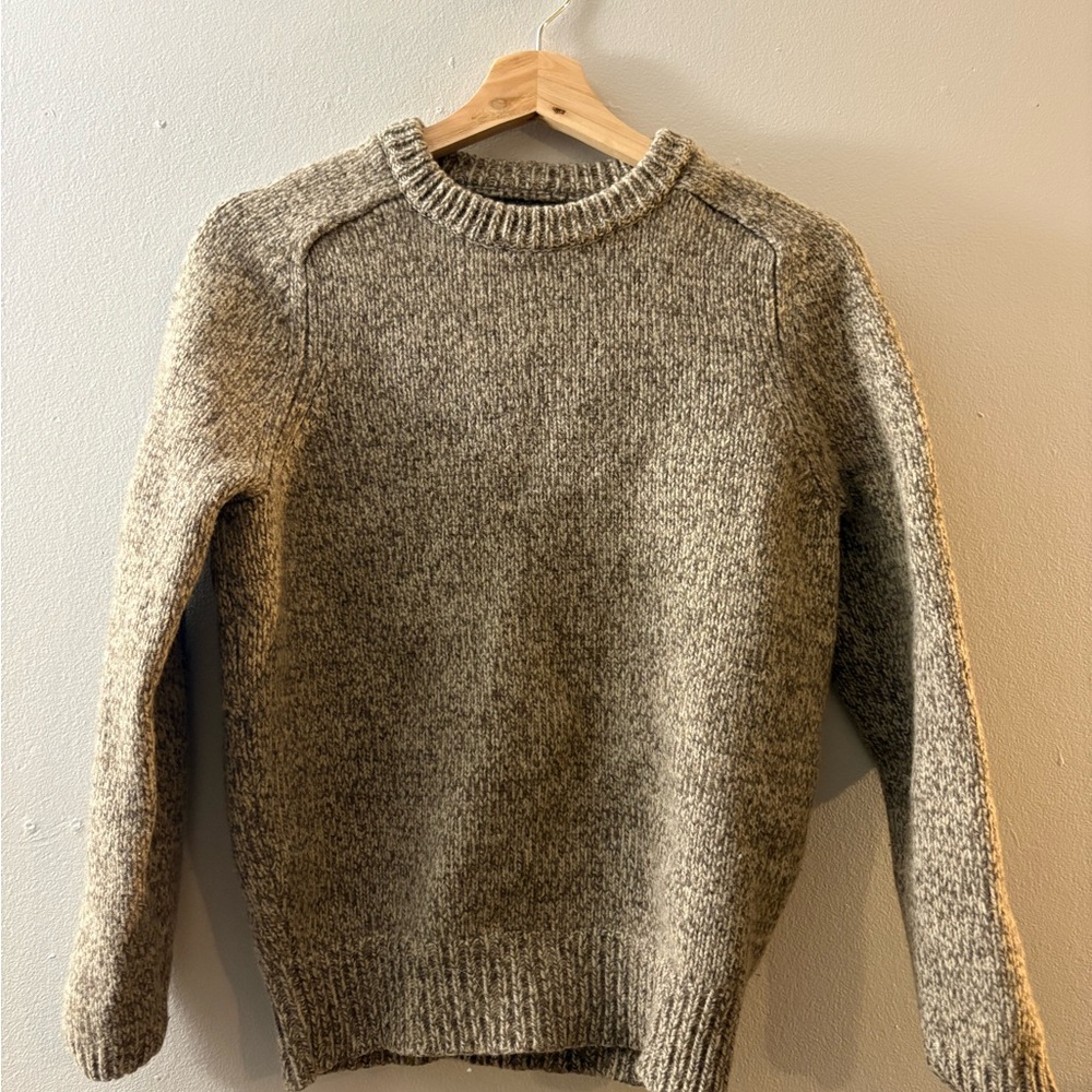 J. Crew Men's Heathered Taupe Crewneck Sweater